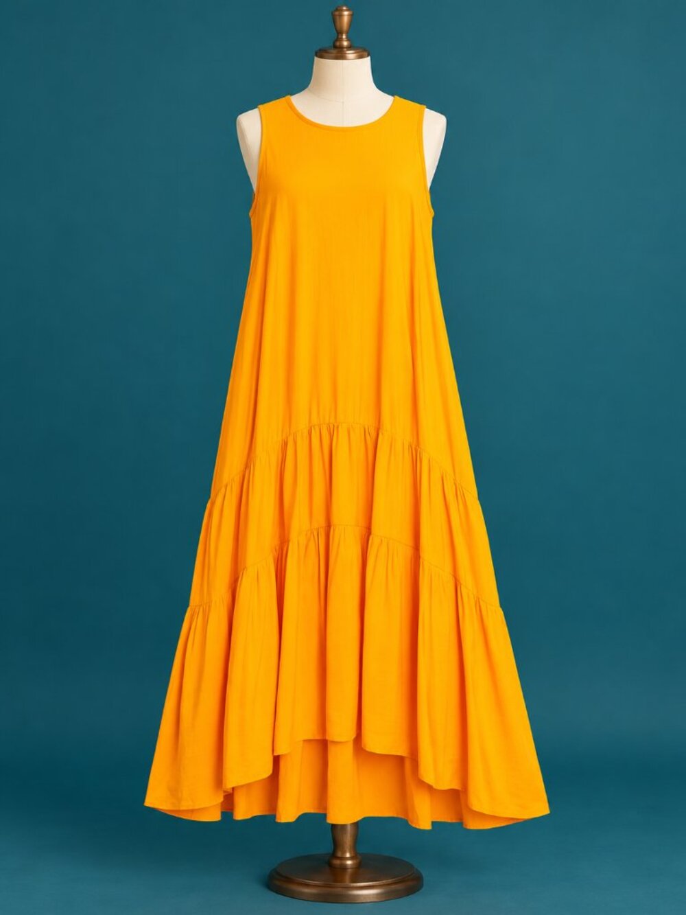 ANTHROPOLOGIE MAEVE  Marlene Tiered Maxi Dress Orange Size M